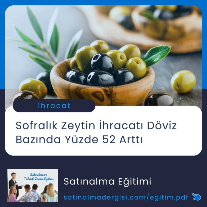 Satınalma Eğitimi Sofralık Zeytin İhracatı Döviz Bazında Yüzde 52 Arttı