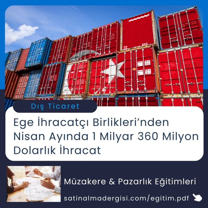 Satınalma Eğitimi Ege İhracatçı Birlikleri’nden Nisan Ayında 1 Milyar 360 Milyon Dolarlık İhracat