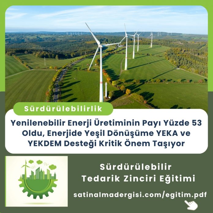 Satınalma Eğitimi Yenilenebilir Enerji üretiminin Payı Yüzde 53 Oldu, Enerjide Yeşil Dönüşüme Yeka Ve Yekdem Desteği Kritik önem Taşıyor