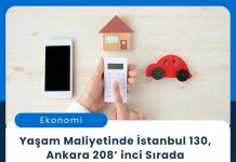 Yaşam Maliyetinde İstanbul 130 Ankara 208’ Inci Sırada