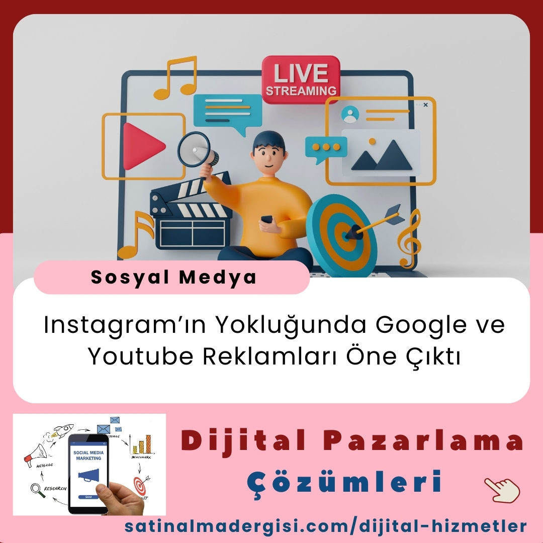 Dijital Pazarlama çözümleri Haber Instagram’ın Yokluğunda Google Ve Youtube Reklamları öne çıktı