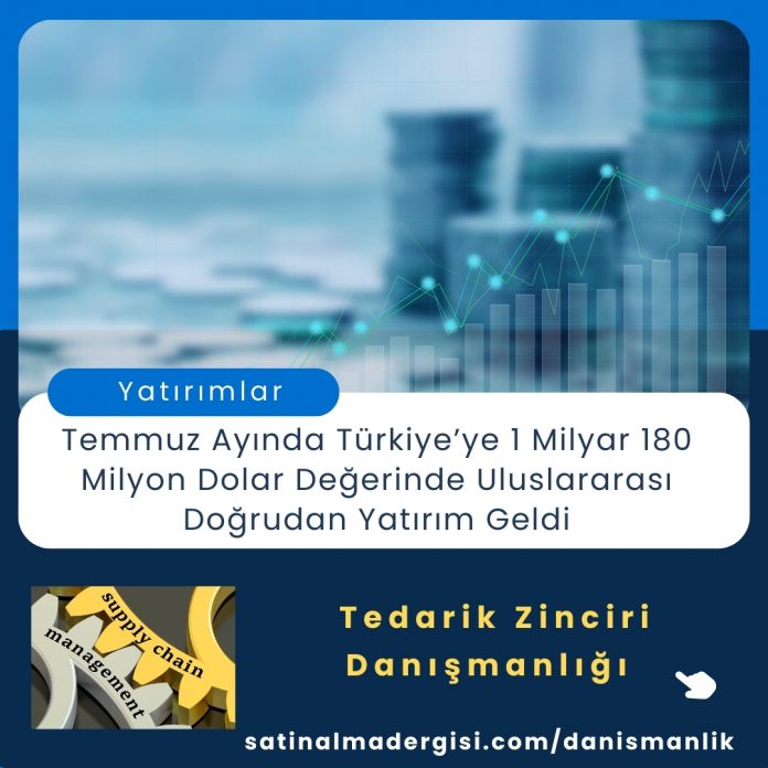 Tedarik Zinciri Danışmanlığı Haber Temmuz Ayında Türkiye’ye 1 Milyar 180 Milyon Dolar Değerinde Uluslararası Doğrudan Yatırım Geldi