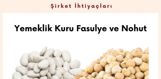 Alım Talebi Yemeklik Kuru Fasulye Ve Nohut