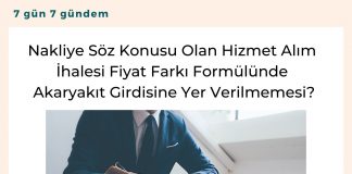 Nakliye Söz Konusu Olan Hizmet Alım İhalesi Fiyat