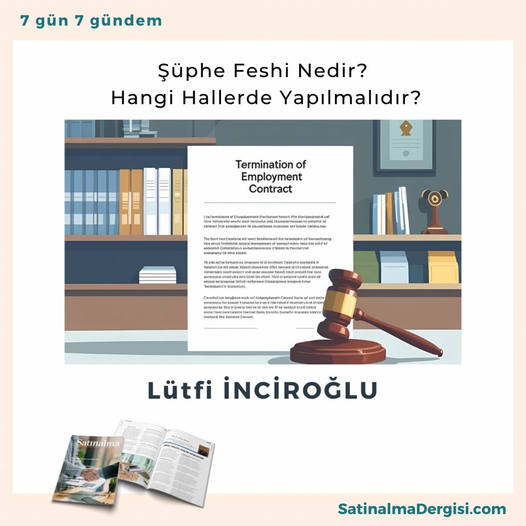 şüphe Feshi Nedir Hangi Hallerde Yapılmalıdır Satınalma Dergisi 7 Gün 7 Gündem