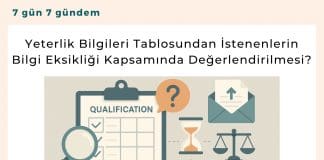Yeterlik Bilgileri Tablosundan İstenenlerin Bilgi Eksikliği Kapsamında Değerlendirilmesi Satınalma Dergisi 7 Gün 7 Gündem