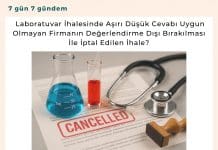 Laboratuvar Hizmet Alımı İhalesinde Aşırı Düşük Açıklamalarının Uygun Olmaması Satınalma Dergisi 7 Gün 7 Gündem