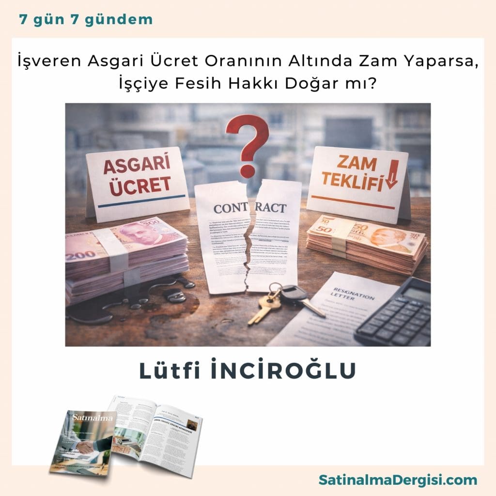 İşveren Asgari ücret Oranının Altında Zam Yaparsa, İşçiye Fesih Hakkı Doğar Mı Satınalma Dergisi 7 Gün 7 Gündem