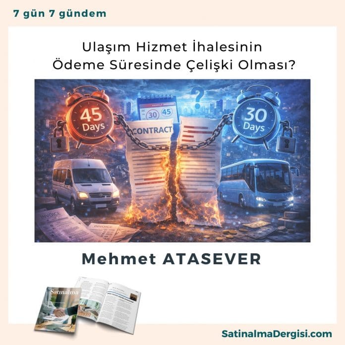 Ulaşım Hizmet İhalesinin ödeme Süresinde çelişki Olması Satınalma Dergisi 7 Gün 7 Gündem