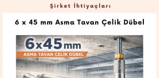 Alım Talebi 6 X 45 Mm Asma Tavan çelik Dübel