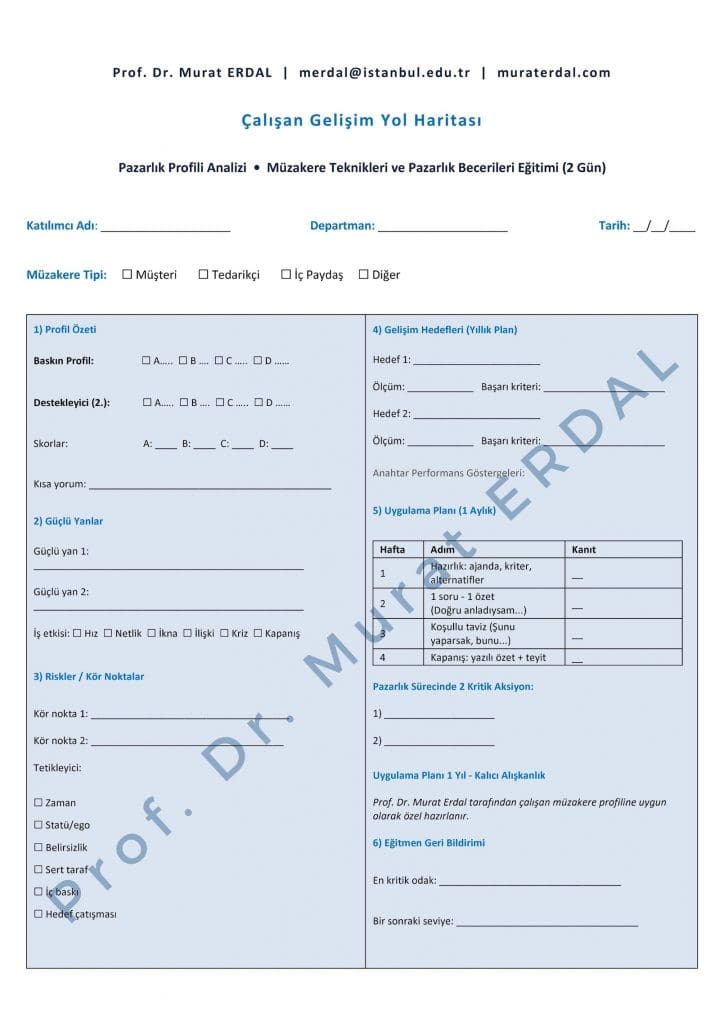 Çalışan Pazarlık Yetkinlik Gelişimi