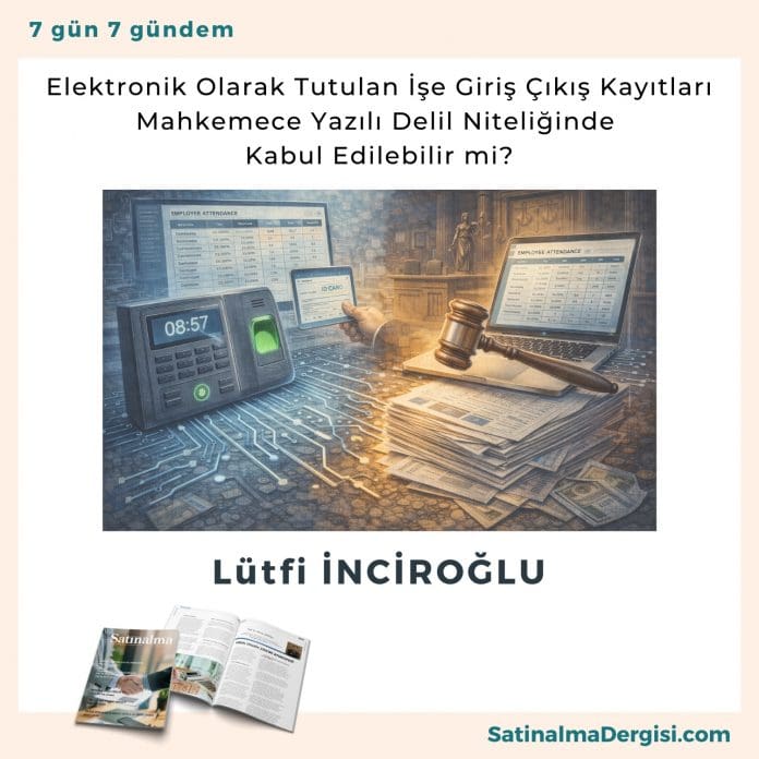 Elektronik Olarak Tutulan İşe Giriş çıkış Kayıtları Mahkemece Yazılı Delil Niteliğinde Kabul Edilebilir Mi Satınalma Dergisi 7 Gün 7 Gündem