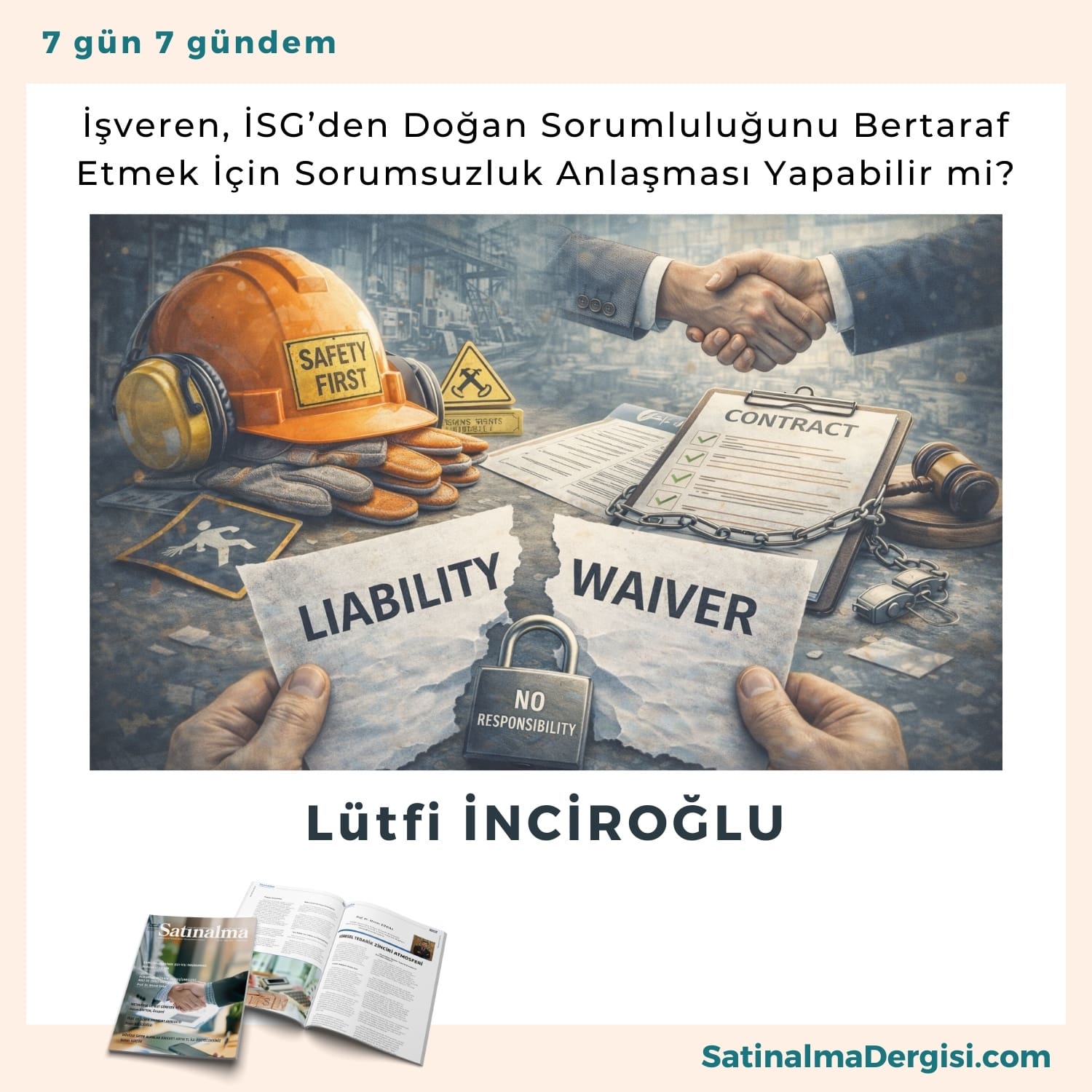 İşveren, İsg’den Doğan Sorumluluğunu Bertaraf Etmek İçin Sorumsuzluk Anlaşması Yapabilir Mi Satınalma Dergisi 7 Gün 7 Gündem