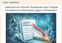Laboratuvar Hizmet İhalesinde Aşırı Düşük Cevaplarının Mevzuata Uygun Olmaması? Laboratuvar Hizmet İhalesinde Aşırı Düşük Cevaplarının Mevzuata Uygun Olmaması Satınalma Dergisi 7 Gün 7 Gündem
