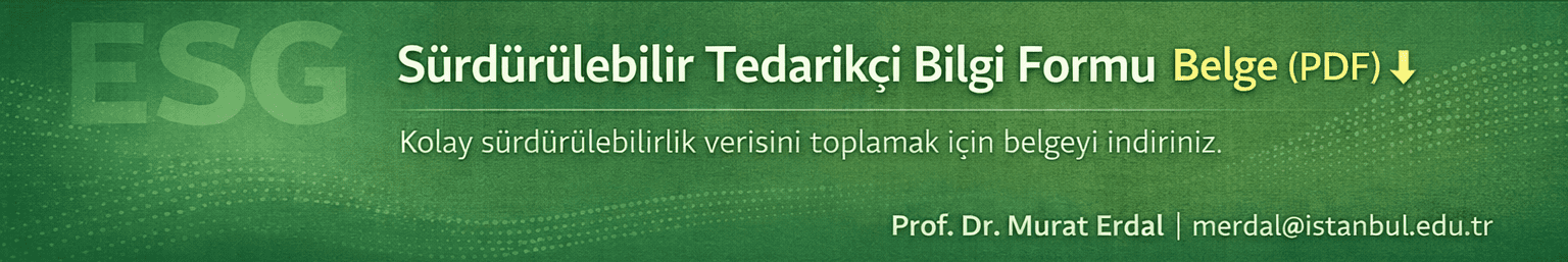Sürdürülebilirlik Verisi Sürdürülebilir Tedarikçi Bilgi Formu