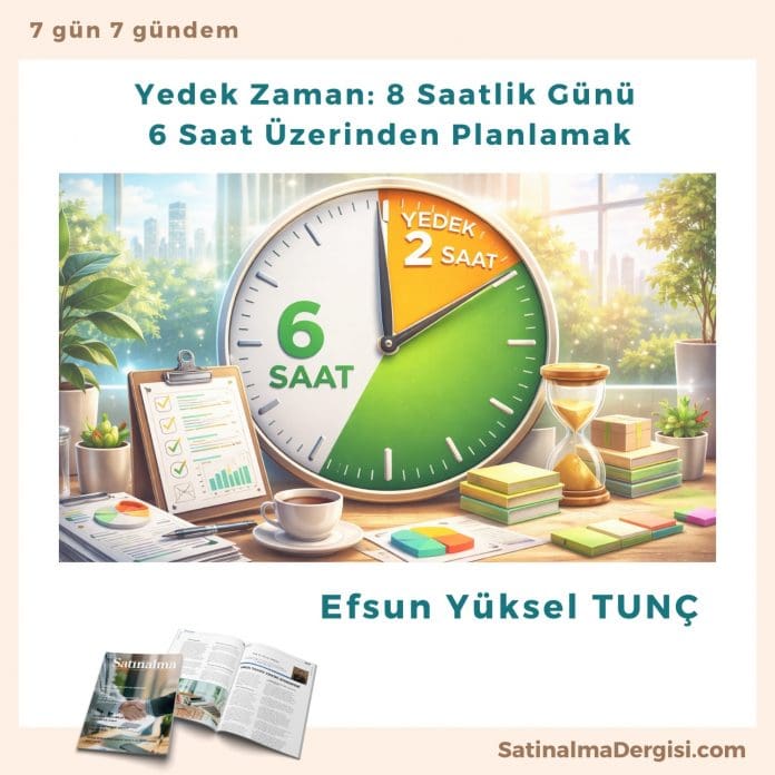 Yedek Zaman 8 Saatlik Günü 6 Saat üzerinden Planlamak Satınalma Dergisi 7 Gün 7 Gündem