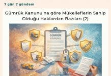 Gümrük Kanunu’na Göre Mükelleflerin Sahip Olduğu Haklardan Bazıları (2) Satınalma Dergisi 7 Gün 7 Gündem