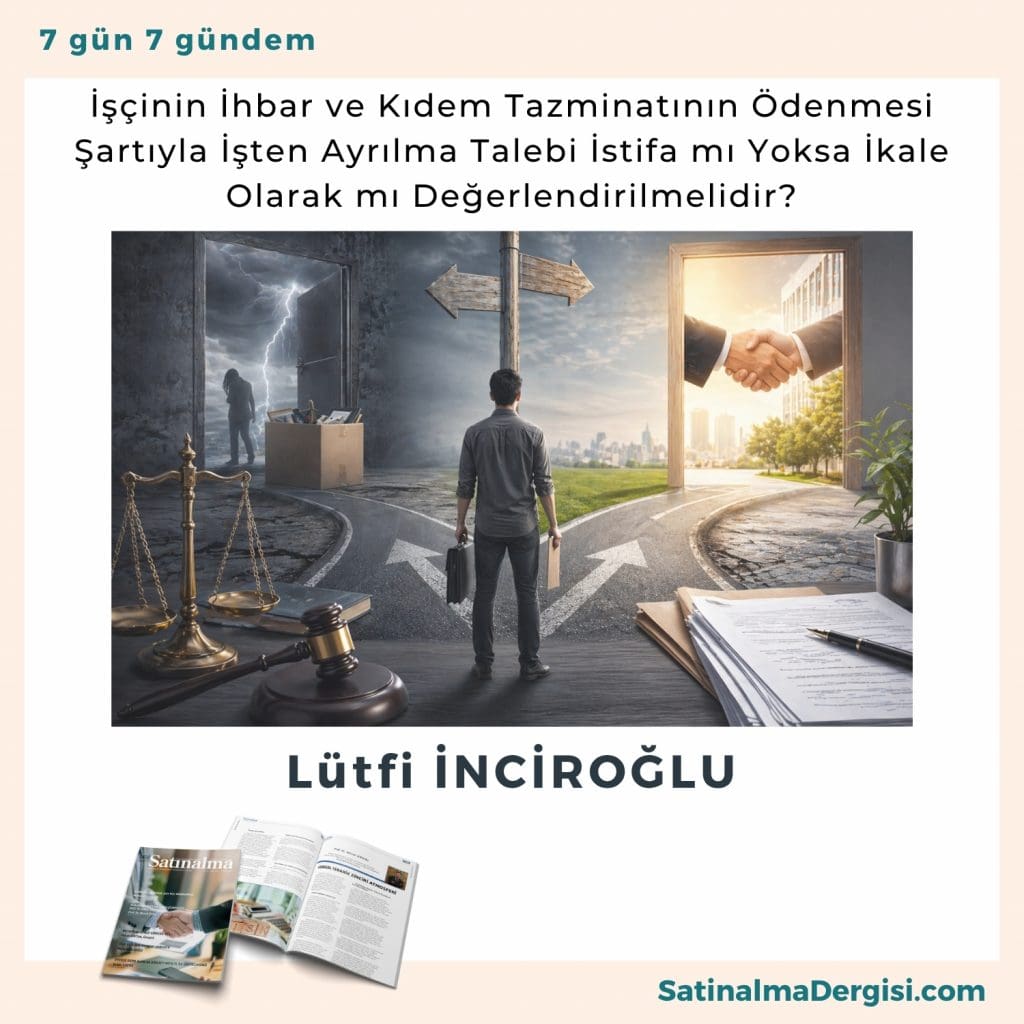 İşçinin İhbar Ve Kıdem Tazminatının ödenmesi şartıyla İşten Ayrılma Talebi İstifa Mı Yoksa İkale Olarak Mı Değerlendirilmelidir Satınalma Dergisi 7 Gün 7 Gündem
