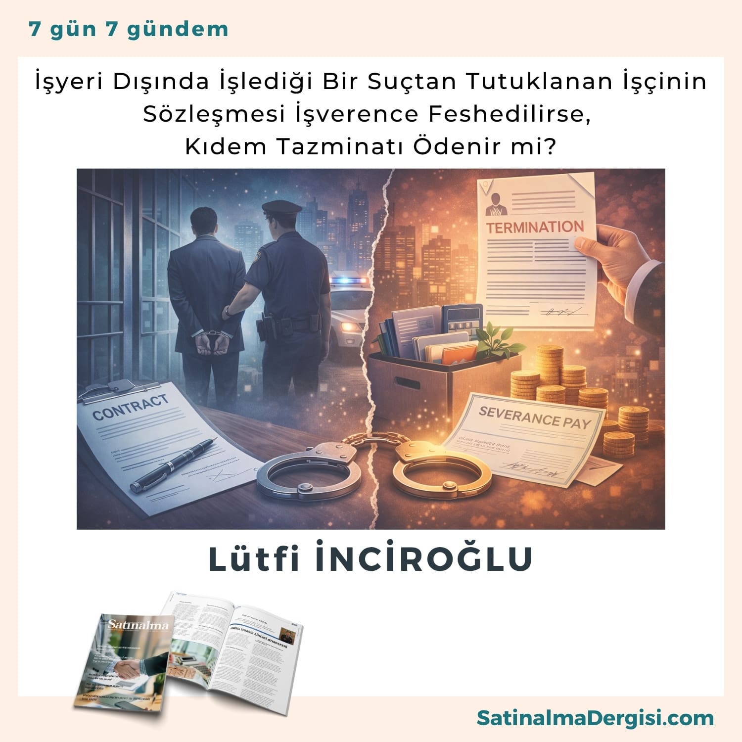 İşyeri Dışında İşlediği Bir Suçtan Tutuklanan İş çinin Sözleşmesi İşverence Feshedilirse, Kıdem Tazminatı ödenir Mi Satınalma Dergisi 7 Gün 7 Gündem