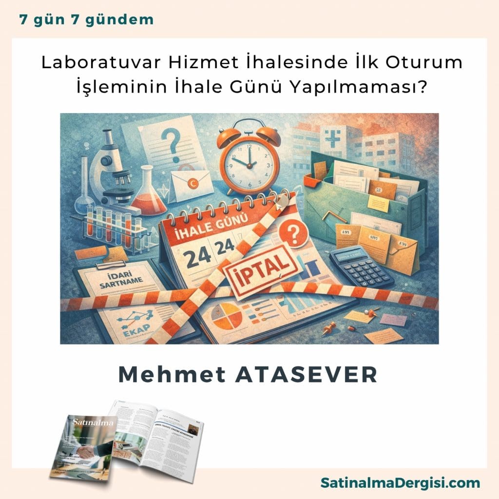 Laboratuvar Hizmet İhalesinde İlk Oturum İşleminin İhale Günü Yapılmaması Satınalma Dergisi 7 Gün 7 Gündem