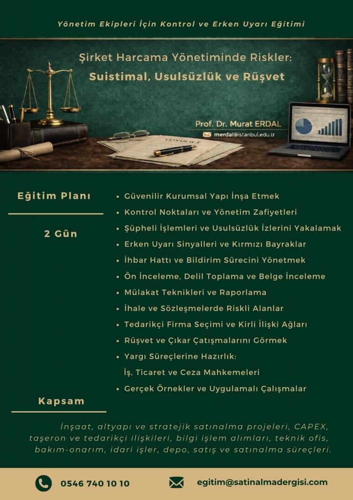 şirket Harcama Yönetiminde Riskler Suistimal, Usulsüzlük Ve Rüşvet