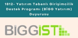 1812 Yatırım Tabanlı Girişimcilik Destek Programı (bi̇gg Yatırım) Duyurusu