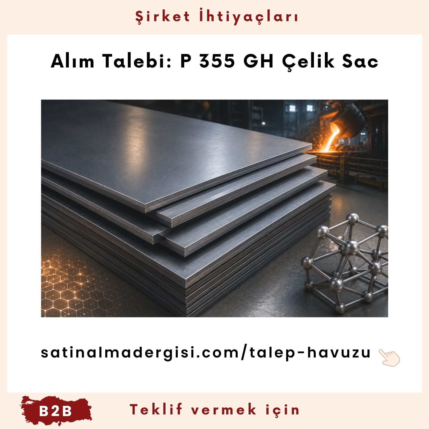 Alım Talebi P 355 Gh çelik Sac