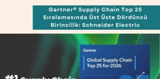 Tedarik Zinciri Danışmanlığı Haber Gartner® Supply Chain Top 25 Sıralamasında üst üste Dördüncü Birincilik Schneider Electric