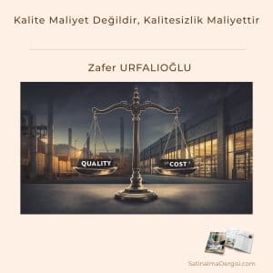 Kalite Maliyet Değildir, Kalitesizlik Maliyettir Satınalma Dergisi 7 Gün 7 Gündem
